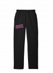 OPEN BOTTOM Black Core Fleece Sweatpant with Pockets with NASBOCES Phlebotomy Logo